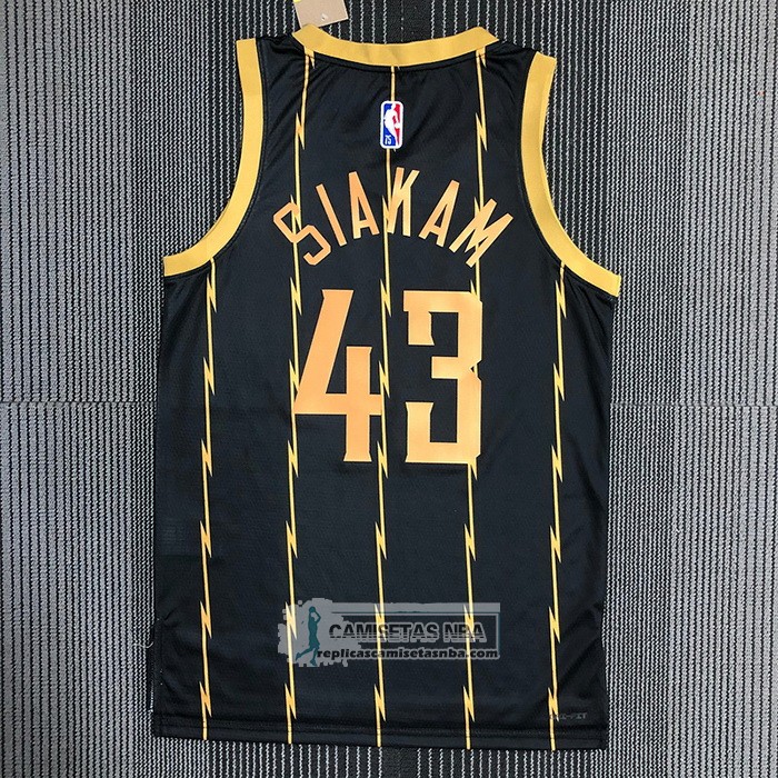 Camiseta Toronto Raptors Pascal Siakam NO 43 Ciudad 2021-22 Negro